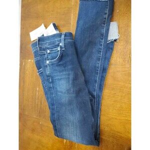 AGOLDE Sophie Mid Rise Crop Skinny Stretch Denim Jean With Raw Hem sz 27